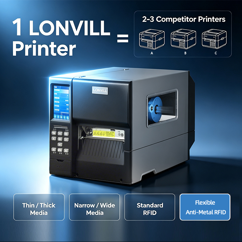 LONVILL Custom 600dpi RFID Lab - đánh giá và giá Barcode Printer