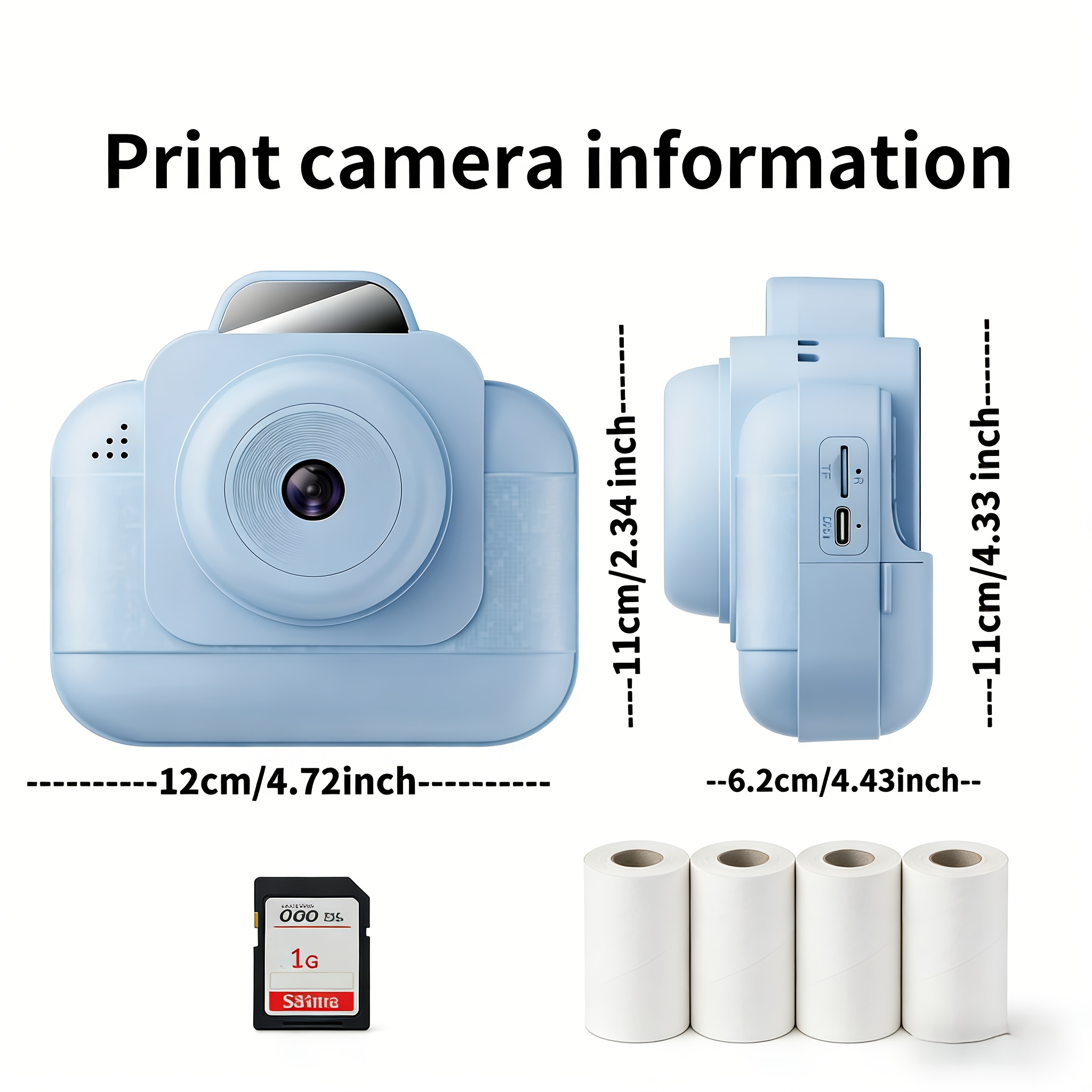 Portable photo printer (blue)  - đánh giá và giá Thermal Printer